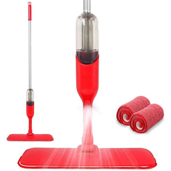 CLEANHOME Wet Jet Spray Mops For Floor Cleaning With 2 Reusable Pads Microfiber Mop For Hardwood